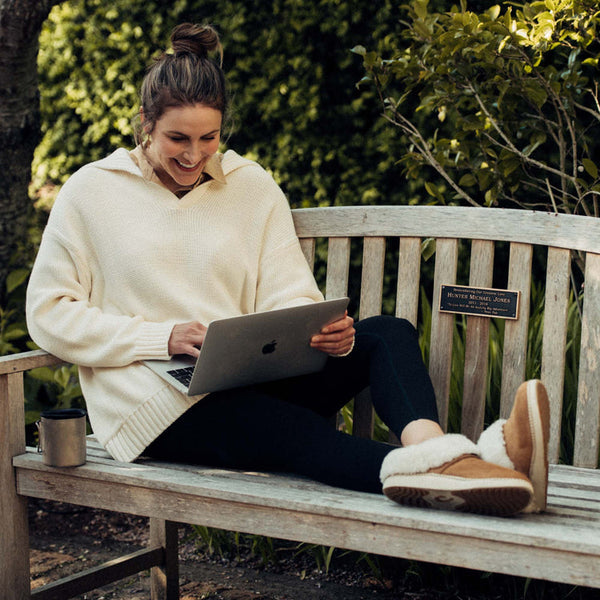 Olukai Ku‘i Women's Indoor Outdoor Slipper in Tan/Bone & Fog/MistGrey