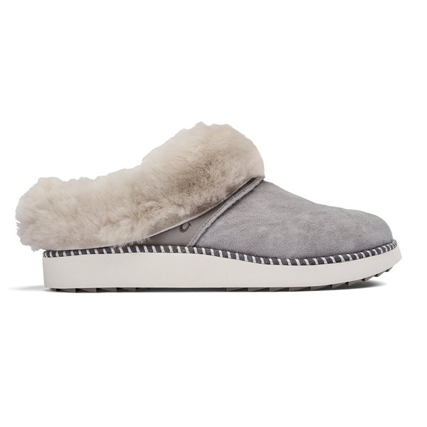 Olukai Ku‘i Women's Indoor Outdoor Slipper in Tan/Bone & Fog/MistGrey