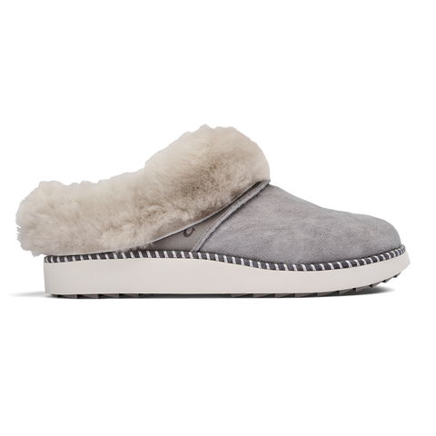 Olukai Ku‘i Women's Indoor Outdoor Slipper in Tan/Bone & Fog/MistGrey