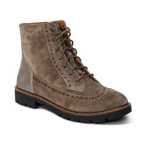 Aetrex Margot Lace-Up Boot in Taupe & Black