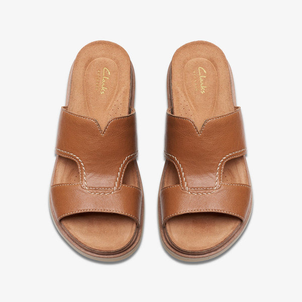 Clarks Arwell Walk Tan Leather Sandal