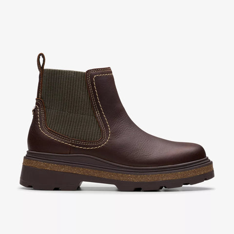 Clarks Hencroft Step Waterproof Boot in Brown Leather
