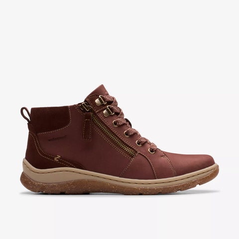 Clarks Orlene Top Waterproof Boot in British Tan  & Dark Sand Nubuck