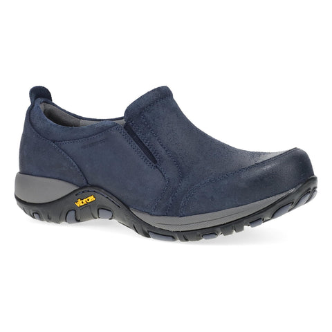 Dansko Pippy Black Waterproof Burnished Shoe in Navy & Black Available in Wide Widths