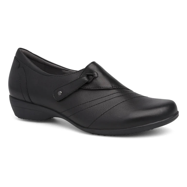 Dansko Franny Black Milled Nappa Available in Wide Widths