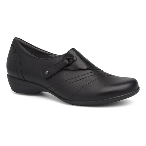Dansko Franny Black Milled Nappa Available in Wide Widths