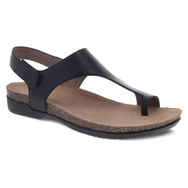 Dansko Reece in Honey Distressed & Black Waxy Burnished Sandal