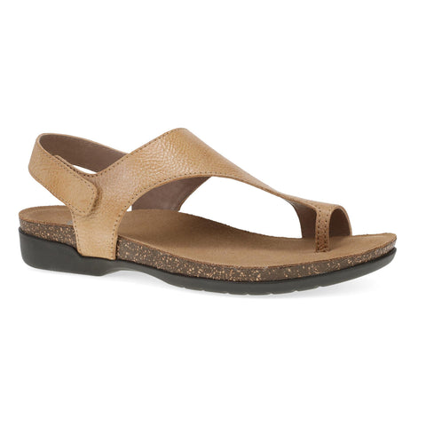 Dansko Reece in Honey Distressed & Black Waxy Burnished Sandal