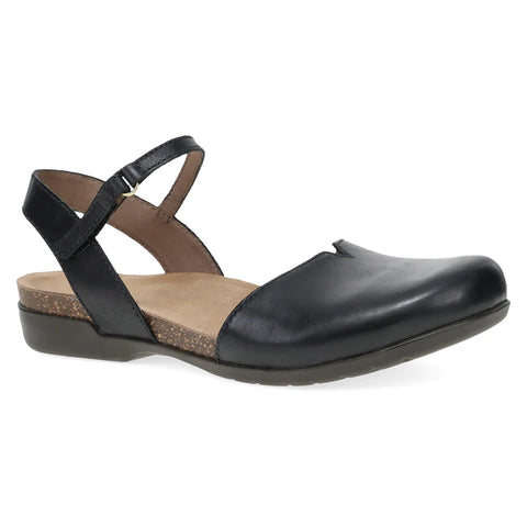 Dansko Rowan Black Waxy Burnished Mary Jane