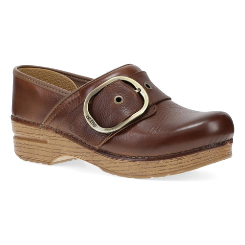 Dansko Pearson Black Tumbled and Brown Waxy Clog