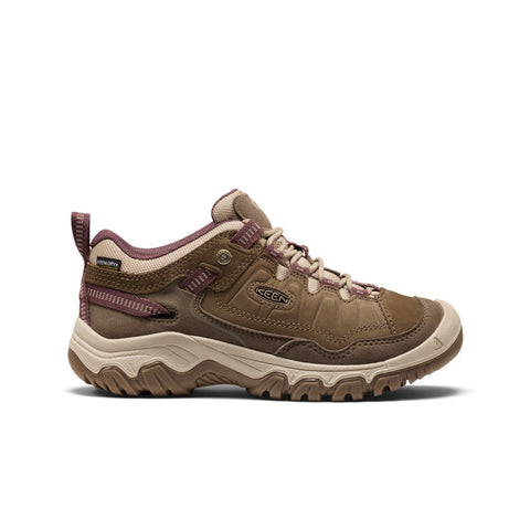 Keen Women's Targhee IV Waterproof Shoe in CanteenHuckleberry, Alloy/Green & Brindle/NostalgiaRose