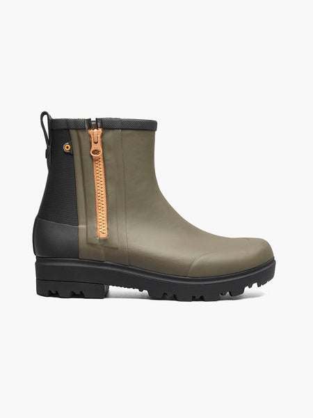 Bogs Holly Rain Zip Rain Boot in Brick & Army Green