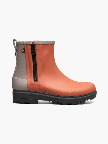Bogs Holly Rain Zip Rain Boot in Brick & Army Green