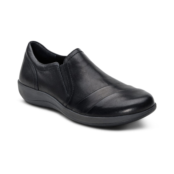 Aetrex Helena Arch Support Slip On in Brown & Black