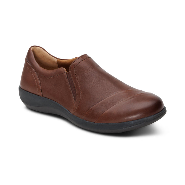 Aetrex Helena Arch Support Slip On in Brown & Black
