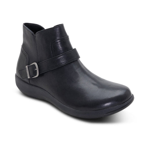 Aetrex Leah Buckle Bootie in Black
