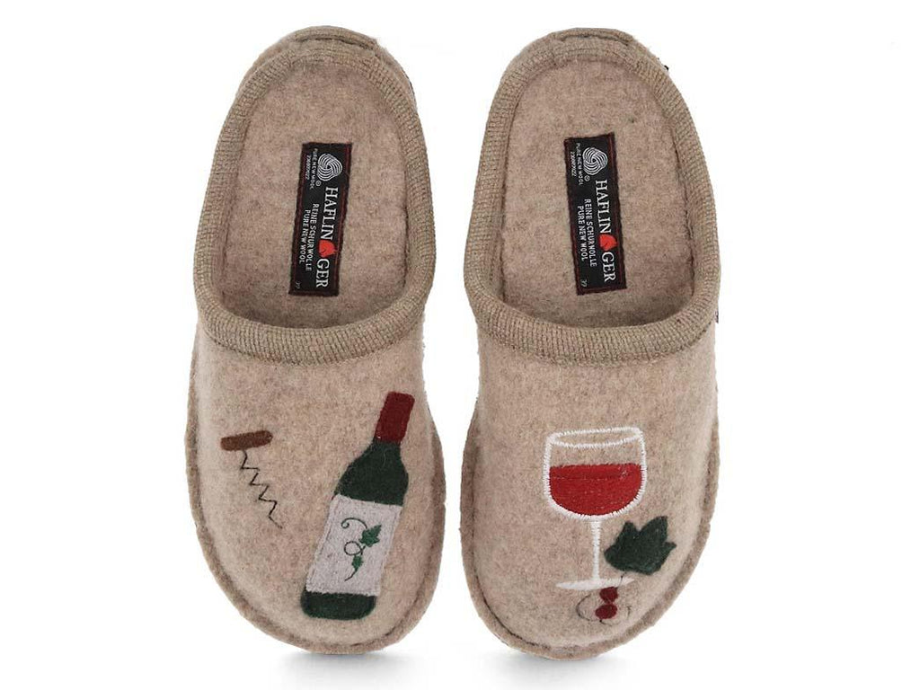 Haflinger Wine Time Slipper in Beige/Natural