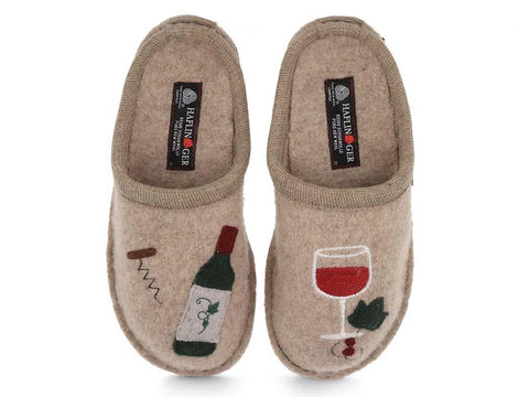 Haflinger Wine Time Slipper in Beige/Natural