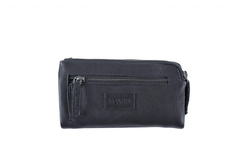 Keaan Elena Leather Wallet in Black & Tan