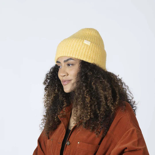 Pistil Luna Beanie in Banana, Black & Blue