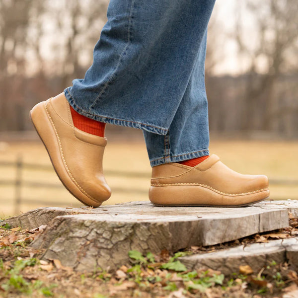 Dansko Platform Pro Clog in Sky & Honey Distressed