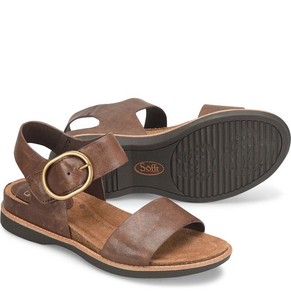 Sofft Bali Sandal in Cocoa Brown, Luggage & Anthracite/Silver