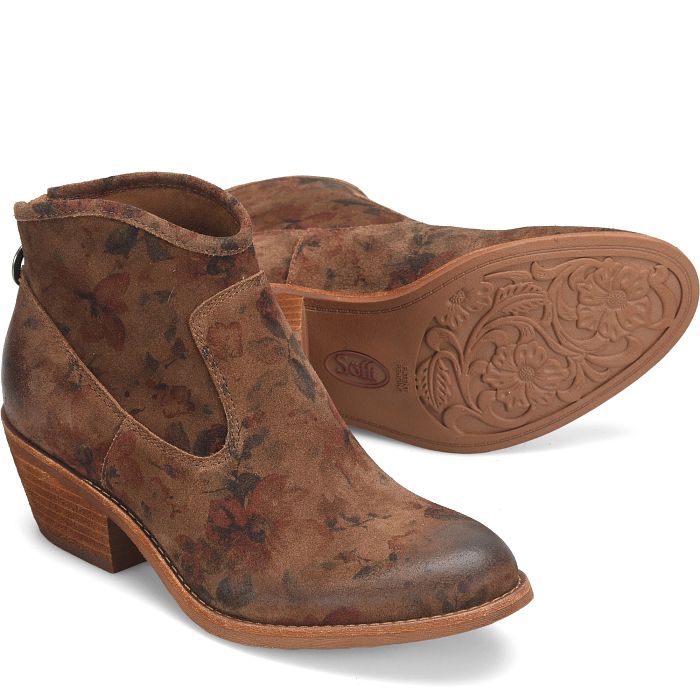 Sofft Aisley Boot in Brown Embroidered Floral