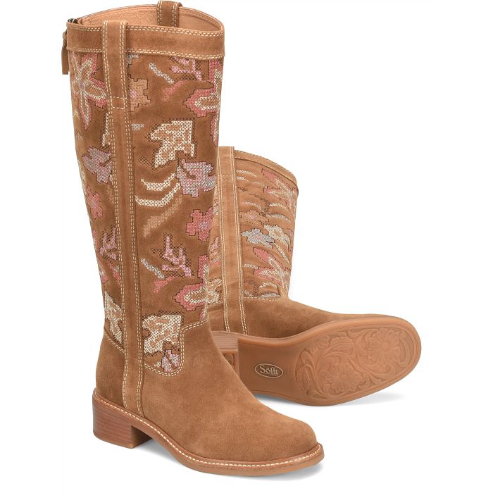 Sofft Taryn Tall Suede Boot in Brandy