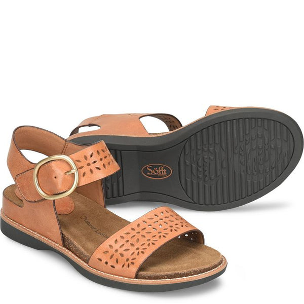 Sofft Bali III Sandal in Luggage & Red Coral