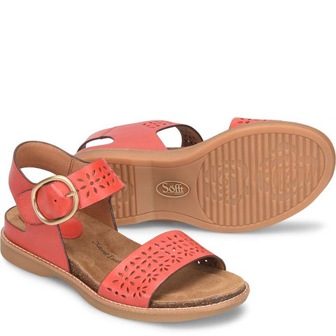 Sofft Bali III Sandal in Luggage & Red Coral