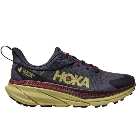 Hoka Women's Challenger 7 GTX Running Shoe in Grey/Cardamon & Black/Black