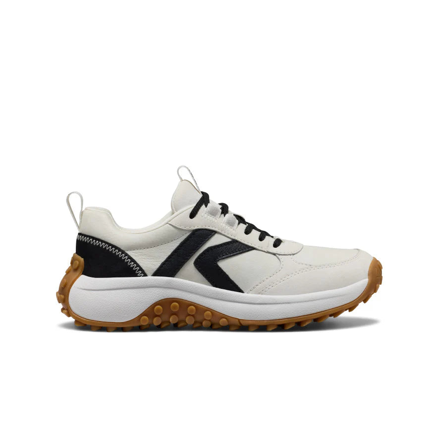 Keen Women's KS86 Leather Sneaker in StarWhite/Black, Birch & Maple/CameoRose