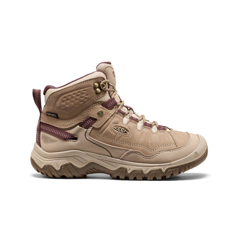 Keen Women's Targhee IV Waterproof Mid Hiking Boot in PlazaTaupe/Huckleberry Available in Wide Widths