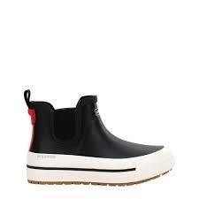 Chooka Marina Chelsea Ankle Rain Boot in Black & Taupe