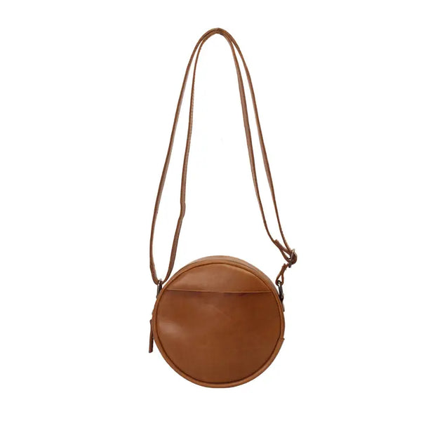 Keaan Greta Leather Bag in Dirty Tan & Brown