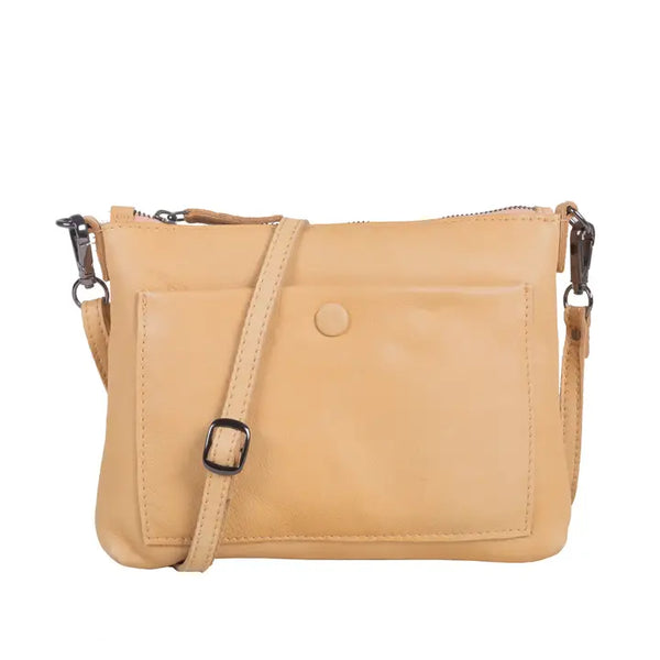 Keaan Mia Leather Bag in Peach & Rust