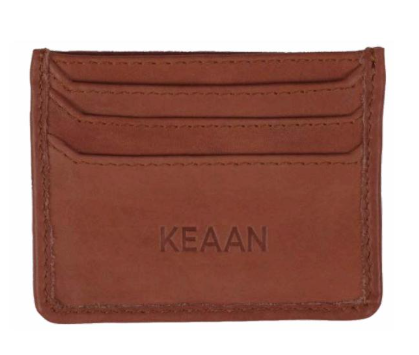 Keaan Leo Leather Wallet in Black, Cognac & Tan