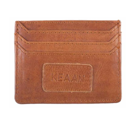 Keaan Leo Leather Wallet in Black, Cognac & Tan