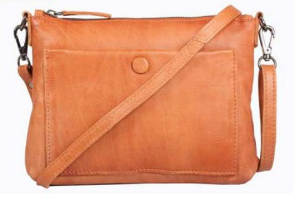 Keaan Mia Leather Bag in Peach & Rust