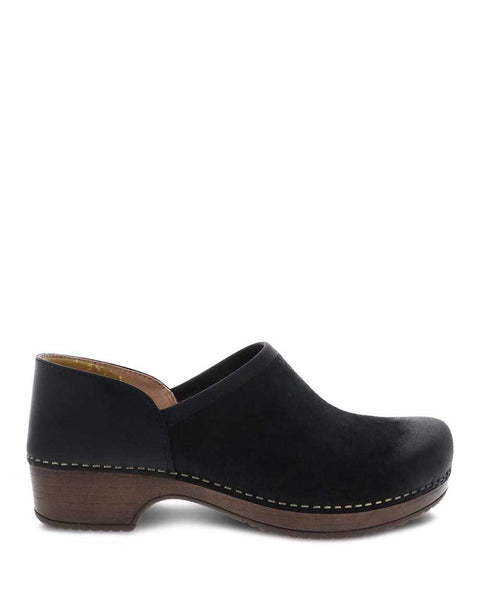 Dansko Brenna Burnished Suede Clog in Navy, Taupe & Black