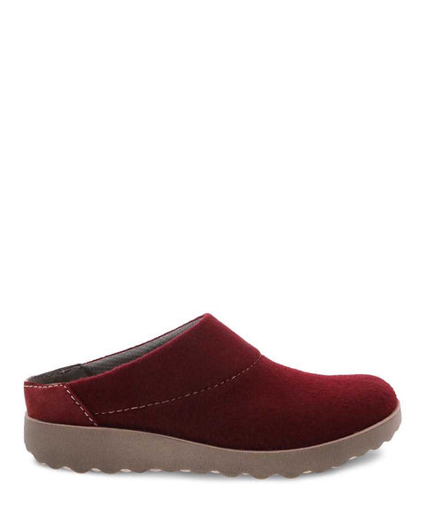 Dansko Lucie Wool Mule in Black, Cranberry and Charcoal