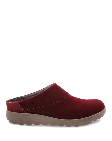 Dansko Lucie Wool Mule in Black, Cranberry and Charcoal