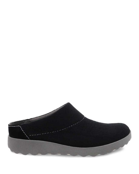 Dansko Lucie Wool Mule in Black, Cranberry and Charcoal