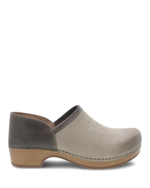 Dansko Brenna Burnished Suede Clog in Navy, Taupe & Black