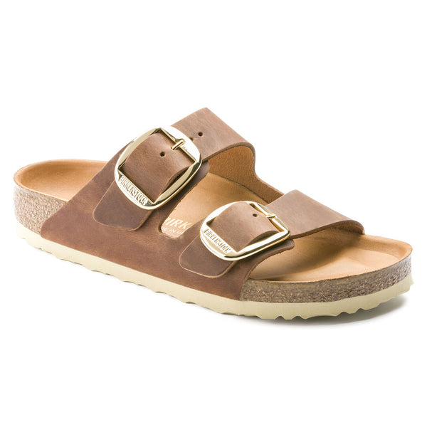 Birkenstock Arizona Big Buckle in Olive, White, & Cognac Oiled Leather