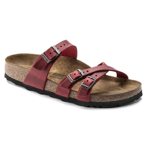 Birkenstock Franca in Fire Red, Tobacco Brown & Jade Oiled Leather in Narrows