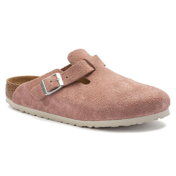 Birkenstock Boston Soft Foot Bed in Taupe, Pink, Grey & Green Suede in Narrow Widths