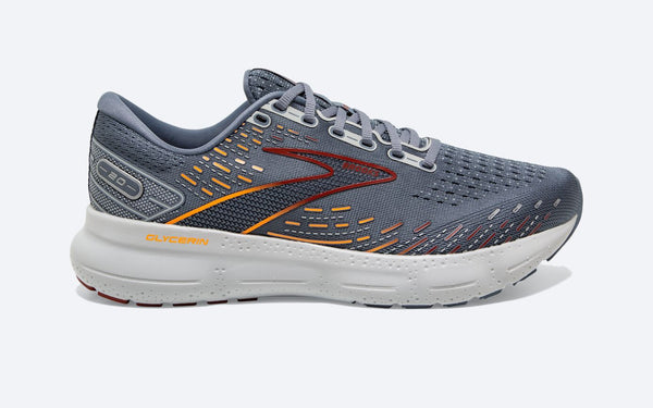 Brooks Glycerin 20  Men's Road-running Shoe in Black/Hawaiian, Grey Chili Oil Orange, Black & Blue/Orange