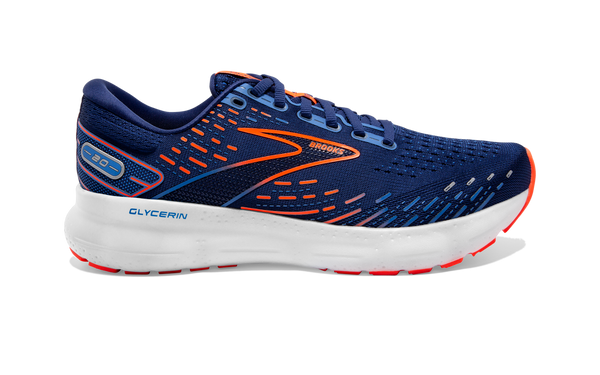 Brooks Glycerin 20  Men's Road-running Shoe in Black/Hawaiian, Grey Chili Oil Orange, Black & Blue/Orange