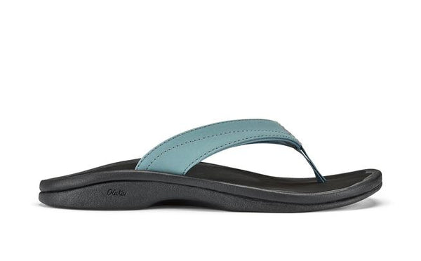 Olukai Ohana Women's Sandal in White. Black, Marine & Hot Coral